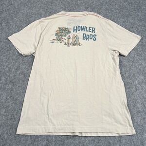 Howler Bros Brothers Beige Shirt Men's Cactus Palm Print Cowboy Pocket Size M